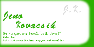 jeno kovacsik business card